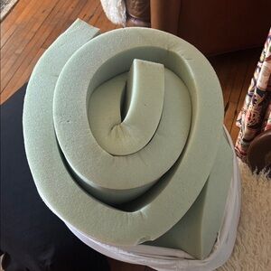 Light Green Foam Mattress Topper/Foam Roll Twin XL 80” long, 36.5” wide